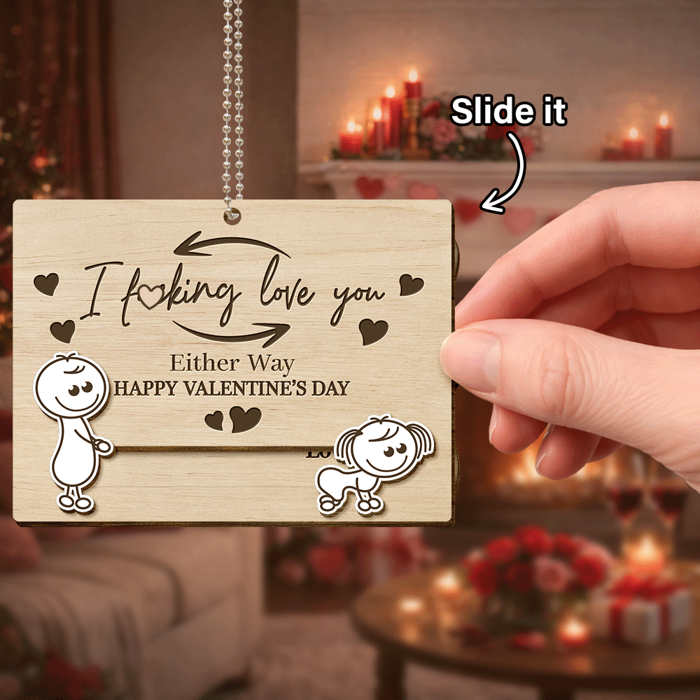 Gift For Couples,Old Couples,Gift For Husband,Gift For Wife,Gift For Boyfriend,Gift For Girlfriend,Love - You're My Favorite Thing To Do Doggy Couple - Personalized Hanging Wooden Slide Card