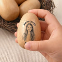 Grandpa,Grandkids,Gift For Kids,Grandma,Gift For Grandkids,Parents,Dad,Children,Mom - Children,Easter - Custom Photo Pencil Sketch Happy Kids Easter - Personalized Musical Wooden Easter Egg Shaker