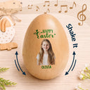 Easter,Non-Eng,Gift For Kids,Gift For Grandkids,Grandma,Grandkids,Grandpa,Dad,Children,Mom,Happy - Custom Photo Adorable Kid Baby Happy Easter - Personalized Musical Wooden Easter Egg Shaker