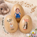 Easter,Non-Eng,Gift For Kids,Gift For Grandkids,Grandma,Grandkids,Grandpa,Dad,Children,Mom,Happy - Custom Photo Adorable Kid Baby Happy Easter - Personalized Musical Wooden Easter Egg Shaker
