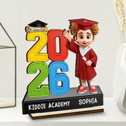 Graduation,Gift For Kids,Grandma - Grandkids,Gift For Grandkids,Dad - Children,Mom - Children,Happy - Congrats Pre-k Preschool Kindergarten Graduated - Personalized Custom Shaped Wooden Plaque