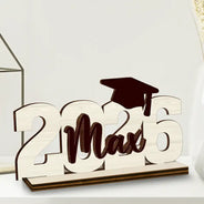 Graduation,Happy - Congrats Graduation Colorful Name - Personalized Custom Shaped Wooden Plaque