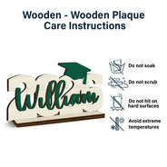 Graduation,Happy - Congrats Graduation Colorful Name - Personalized Custom Shaped Wooden Plaque