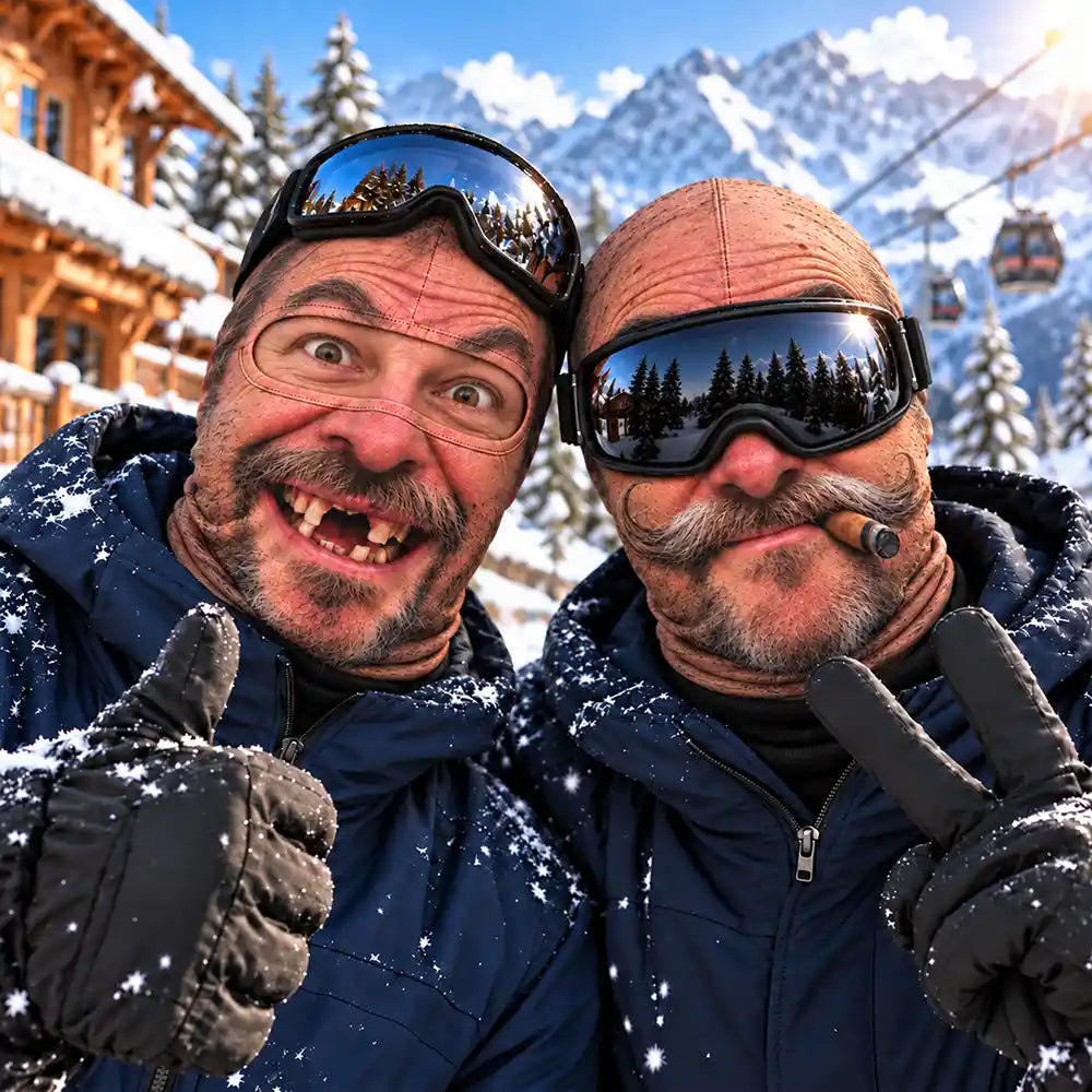 Christmas,Gift For Men,Gift For Yourself,Gifts For Him,Humorous,Icon,Skiing,Top Market - Winter Gag Gift For Husband Who Skis, Matching Gear For Friends - Personalized 3D Realistic Funny Face Printed Balaclava Face Mask