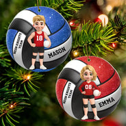 Christmas,Happy,Top Market,Vector,Volleyball - Christmas Gift For Son, Grandson, Daughter, Granddaughter - Personalized Volleyball Acrylic Ornament