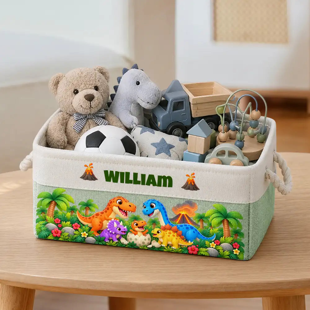 Christmas,Custom Text,Gift For Kids,Playful,Top Market - Gift For Kids Boys Girls - Personalized Name Pirate Dinosaur Unicorn Safari World Storage Basket