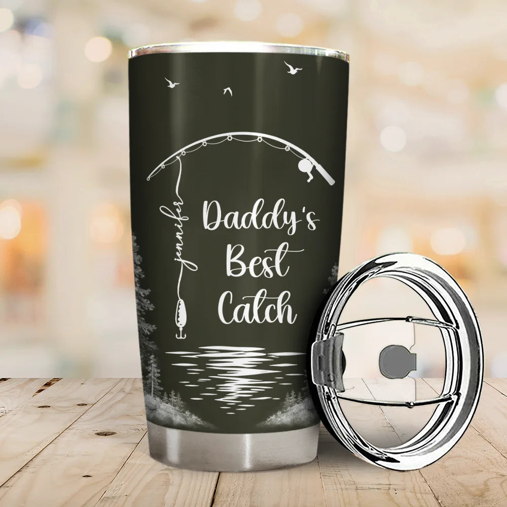 Gift For Father,Gift For Grandpa,Fishing,Non-Eng,Icon,Proud - Reel Cool Dad Grandpa - Personalized Tumbler