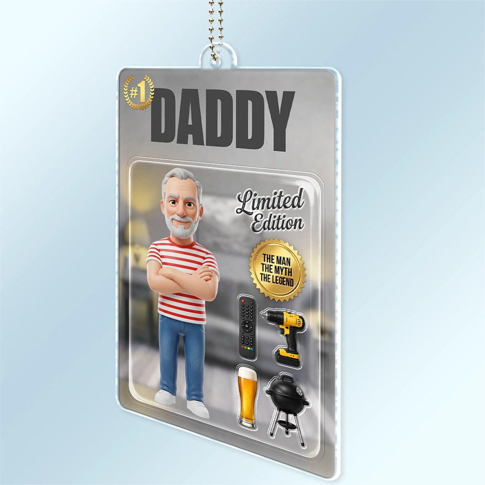 Gift For Husband,Gift For Yourself,Gift For Men,Gift For Father,Gift For Grandpa,Non-Eng,Photo - Toybox Figure,Humorous - Custom Photo Toybox Figure Dad Grandpa Limited Edition - Personalized Acrylic Car Hanger