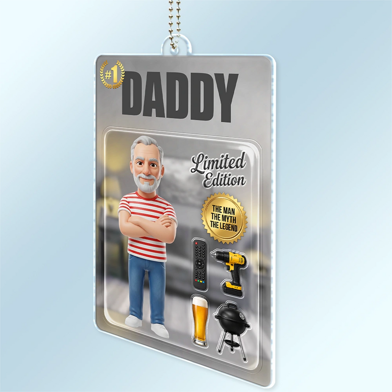 Gift For Husband,Gift For Yourself,Gift For Men,Gift For Father,Gift For Grandpa,Non-Eng,Photo - Toybox Figure,Humorous - Custom Photo Toybox Figure Dad Grandpa Limited Edition - Personalized Acrylic Car Hanger