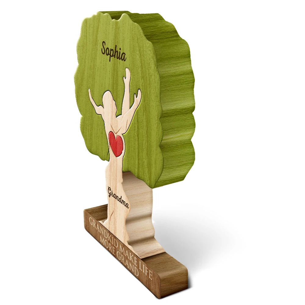 Gift For Grandpa,Gift For Grandma,Love,Gift For Grandkids - Grandkids Make Life Grand - Personalized Custom Shaped Wooden Puzzle