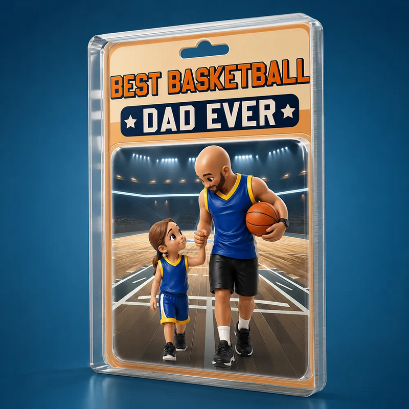 Gift For Husband,Gift For Yourself,Gift For Men,Gift For Father,Sport Dad,Dad's Hobby,Grandpa's Hobby,Basketball,Non-Eng,Photo - Toybox Figure,Playful - Custom Photo Toybox Figure Best Basketball Dad Ever - Personalized Custom Shaped Acrylic Plaque