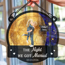 Gift For Couples,Gift For Boyfriend,Gift For Girlfriend,Gift For Wife,Gift For Husband,Love - Moon Phase Love You To The Moon And Back - Personalized Window Hanging Suncatcher Ornament