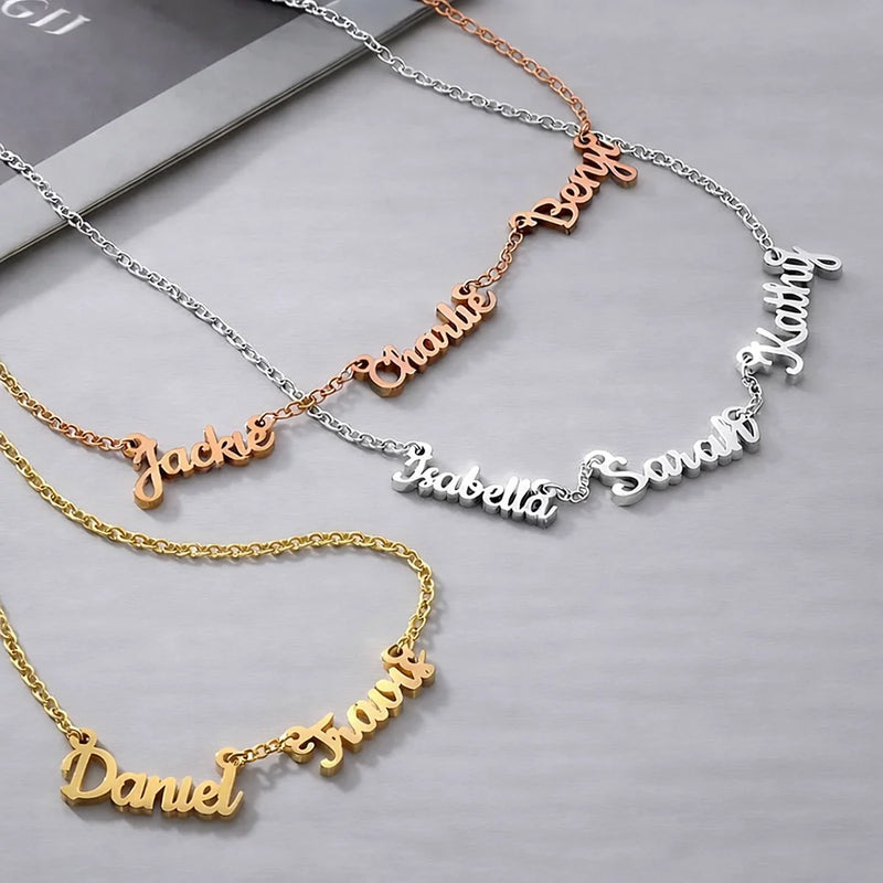 Gift For Bestie, Family, Happy - Perfect Jewelry Gift for Lover Besties Mom - Personalized Letter Necklace
