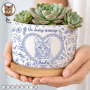 Art Design,Healing,Pet Memorial,Pet Lovers,Memorial,Photo - Pencil Sketch - Remove BG - Custom Photo Pencil Sketch Dog Cat Pet Portrait Toile Remembrance - Personalized Plant Pot