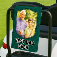 Gift For Husband,Gift For Yourself,Gift For Men,Gift For Father,Sport Dad,Dad's Hobby,Grandpa's Hobby,Golf,Non-Eng,Photo - Watercolor (with BG),Playful - Custom Photo Watercolor Painting Best Daddy By Par I Love You Grandpa - Personalized Golf Towel