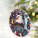 Independence Day, America 250th, Christmas, Proud, Family, Custom Text - Christmas America We Celebrate 250th Anniversary - Personalized Custom Shaped Acrylic Ornament