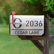 Family, Happy - Welcome House Address Number Sign - Personalized Mailbox Cover