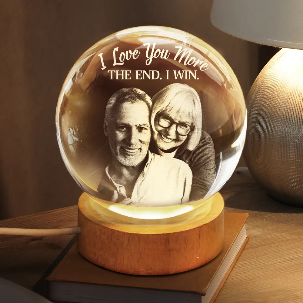 Gift For Couples,Gift For Husband,Gift For Wife,Gift For Boyfriend,Gift For Girlfriend,Old Couples,Love - Custom Photo Together Since - Personalized Crystal Globe Lamp