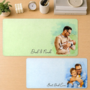 Gift For Husband,Gift For Yourself,Gift For Men,Gift For Father,Gift For Grandpa,Non-Eng,Photo - Watercolor (remove BG),Cozy - Custom Photo Realistic Watercolor Art I Love You Dad Grandpa - Personalized Leather Desk Mat