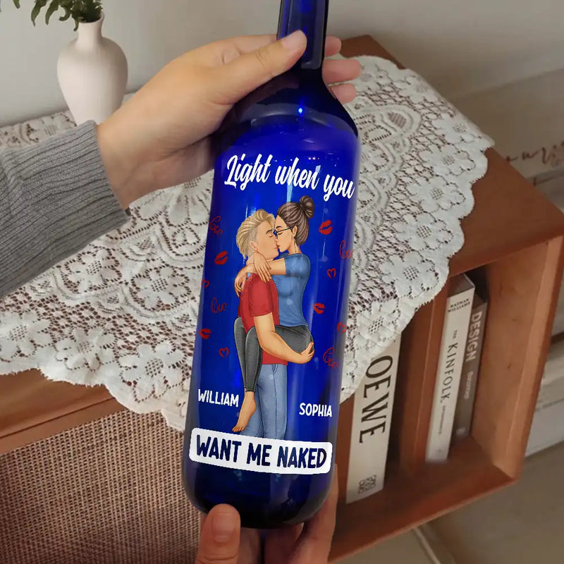 Kissing Couple I Love You Everyday Always Be By Your Side - Personalized Bottle Light