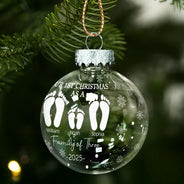 Family, Happy, Christmas - First Christmas As A Family - Personalized Ball Ornament