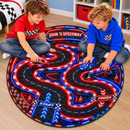 Car,Christmas,Custom Text,Gift For Kids,Playful,Top Market,Truck - Birthday Gift For Kids Boys Toddler - Personalized Name Sign City Road Car Track Map Rug