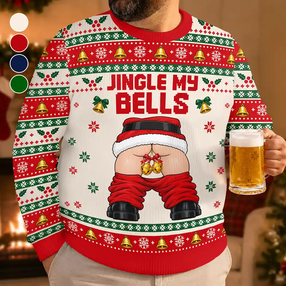 Christmas,Gift For Couples,Gift For Him,Gift For Husband,Humorous,Icon,Top Market - Funny Christmas Gift For Husband Boyfriend - Personalized Jingle My Bells Unisex Ugly Sweater