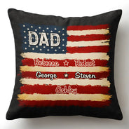 Gift For Father,Gift For Grandpa,Independence Day,Custom Text,Confident - Stars & Stripes US Flag American Dad Grandpa - Personalized Pillow