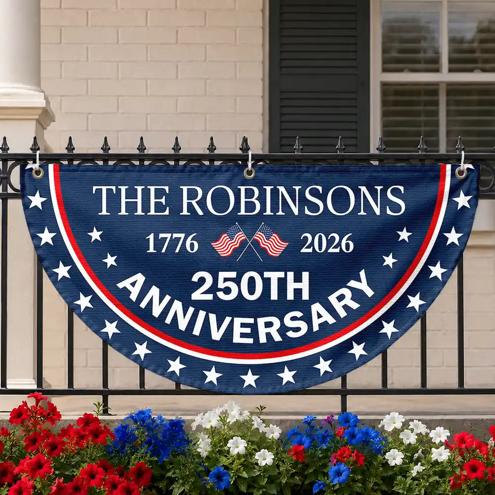 Independence Day,America 250th,Family,Gift For Sibling,Gift For Grandparents,Parents,Gift For Yourself,Proud - 250th Anniversary US Independence Day - Personalized Non-Pleated Fan Flag