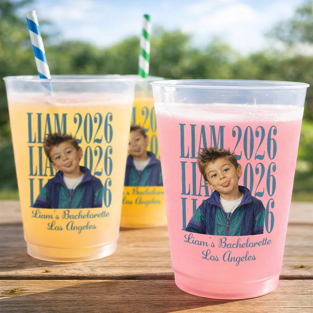 Playful, Custom Photo, Gift For Yourself, Dynamic Photo - Custom Photo Bachelorette Party Vintage Photo - Personalized Frosted Cups