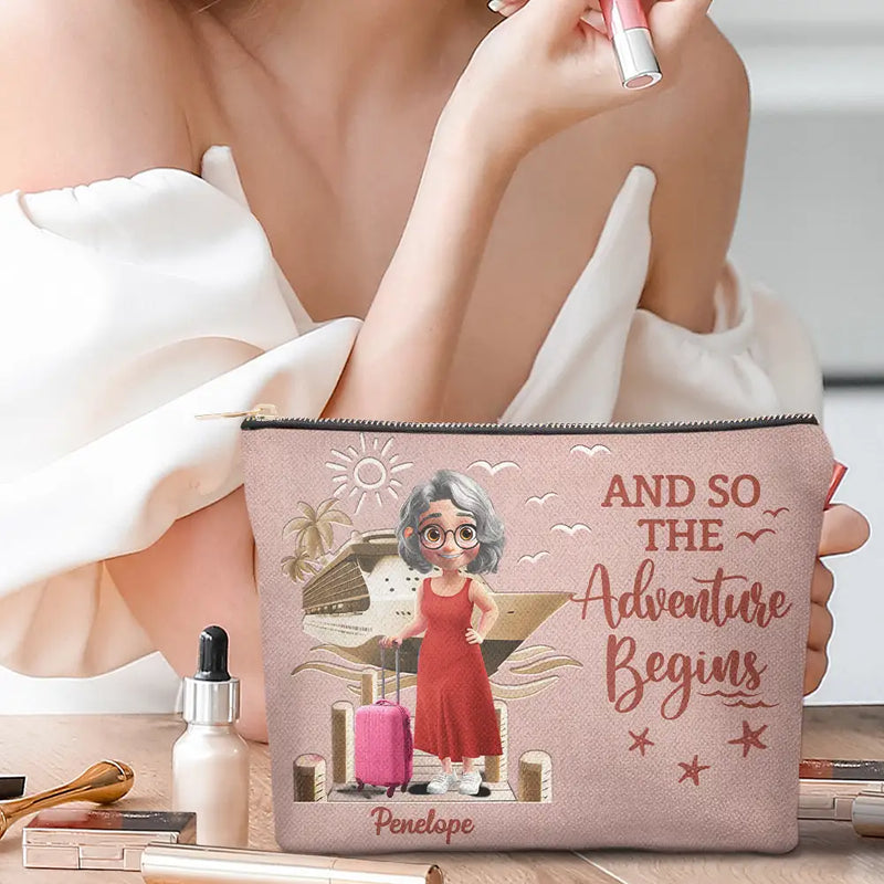 Gift For Yourself,Gift For Women,Gift For Men,Travel,Happy - All My Travel Crap - Personalized Cosmetic Bag