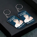 Custom Photo,Gift For Father,New Dad,New baby,Non-Eng,Photo - Watercolor (remove BG),Time-to-Clock,Adorable - Custom Photo Realistic Watercolor Art The Moment You Became My Dad - Personalized Aluminum Keychain