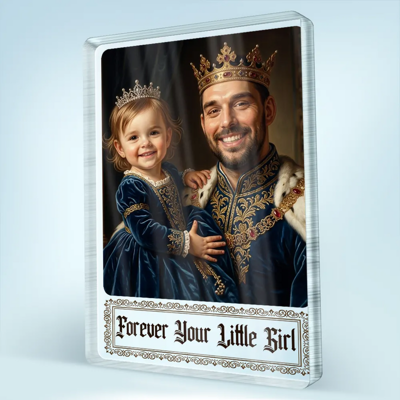 Gift For Husband,Gift For Yourself,Gift For Men,Gift For Father,Gift For Grandpa,Dad - Daughters (Young),Non-Eng,Photo - Renaissance Royal Portrait,Playful - Custom Photo Renaissance Royal Portrait Dad Daughter Grandparents Family - Personalized Custom Shaped Acrylic Plaque