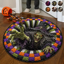 Top Market,Humorous,Halloween,Gift For Yourself,Icon - Halloween 3D Effect Skeleton Witch Horor Vortex Quilted Doormat - Personalized Custom Shaped Rug