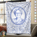 Art Design,Memorial Loved One,Cozy,Gift For Yourself,Memorial,Photo - Pencil Sketch - Remove BG - Custom Photo Pencil Sketch I'm Always With You Portrait Memorial Remembrance - Personalized Fleece Blanket, Sherpa Blanket