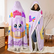 Christmas,Gift For Kids,Icon,Playful - Christmas Gift For Girls Squishy Lover - Personalized Name The Year Of Squishy Hunting Wearable Hooded Blanket
