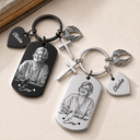 Art Design,Teacher,Back To School,Proud,Retirement,Photo - Pencil Sketch - Bold - Custom Photo Bold Sketch Best Teacher Ever - Personalized Stainless Steel Keychain