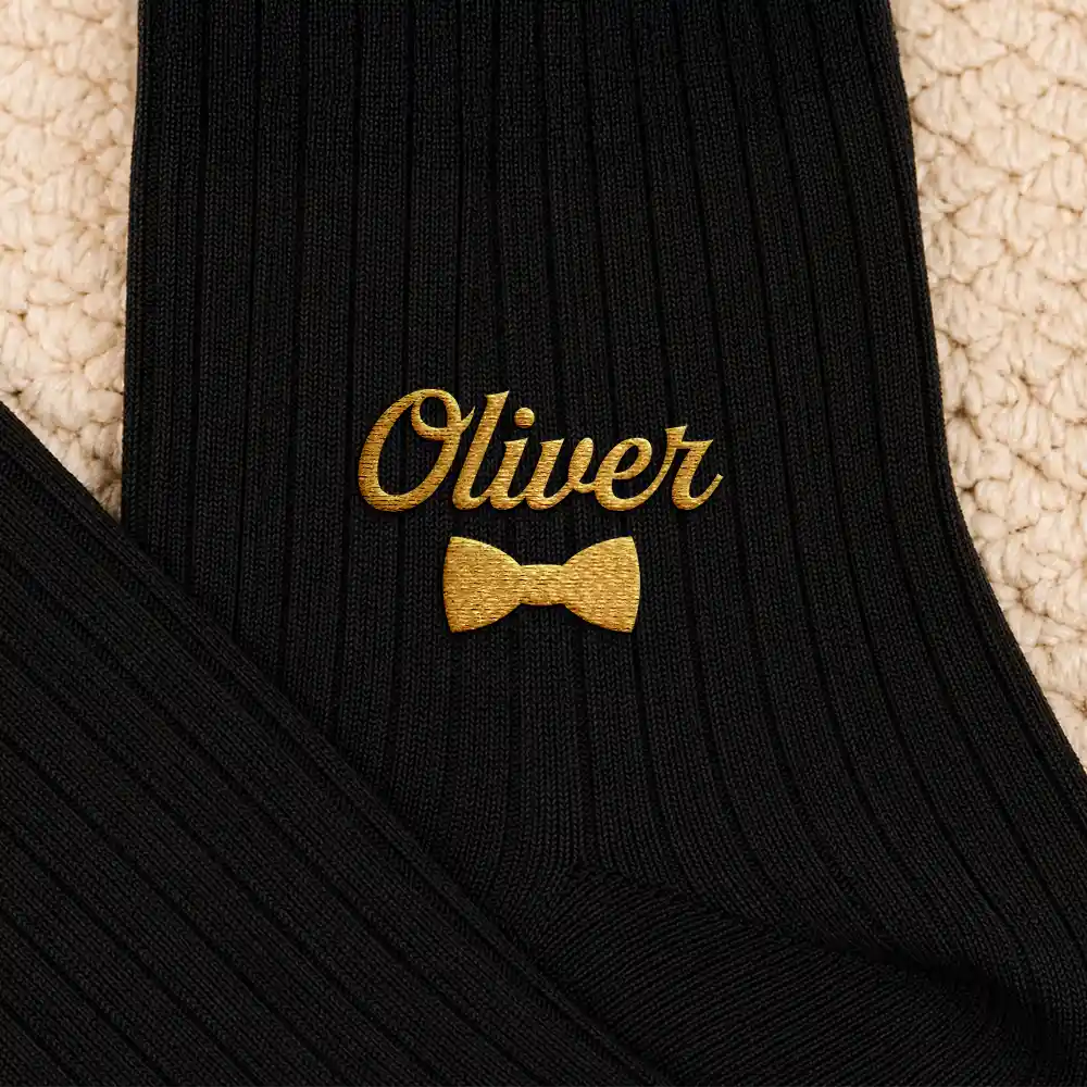 Top Market, Gift For Men, Gift For Yourself, Confident, Monogram - Monogram Vintage Monogram Initial Name - Personalized Embroidered Socks