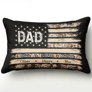 Gift For Father,Gift For Grandpa,Independence Day,Custom Text,Confident - Stars & Stripes US Flag American Dad Grandpa - Personalized Pillow