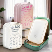 Gift For Bestie,Graduation,Happy,Icon - Graduation Cap Toss Celebration - Personalized Makeup Box With LED Mirror