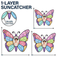 Gift For Kids,Gift For Daughter,Gift For Son,Happy,Photo - Stained Glass - Custom Photo Stained Glass I Am Smart Kind Brave Butterfly - Personalized Window Hanging Suncatcher Ornament
