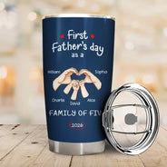Gift For Father,Gift For Men,Happy,Vector - First Time Ever As A Family Of Three - Personalized Tumbler