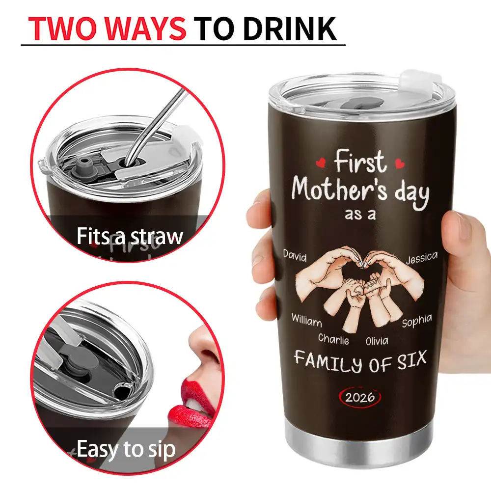 Gift For Father,Gift For Men,Happy,Vector - First Time Ever As A Family Of Three - Personalized Tumbler