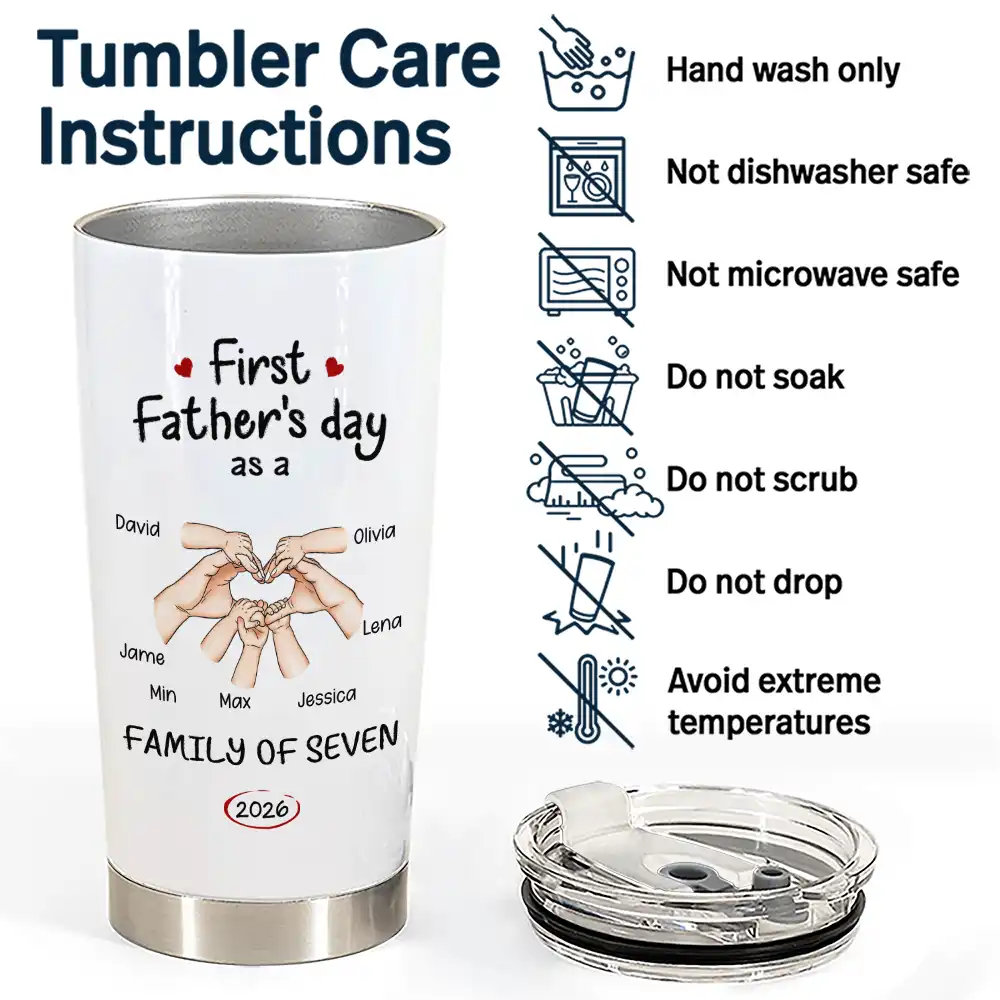 Gift For Father,Gift For Men,Happy,Vector - First Time Ever As A Family Of Three - Personalized Tumbler