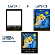 Gift For Father,Gift For Grandpa,Non-Eng,Photo - Starry Night,Proud - Custom Photo Starry Night Drive Safe Daddy We Love You - Personalized Custom Shaped Car Visor Clip 