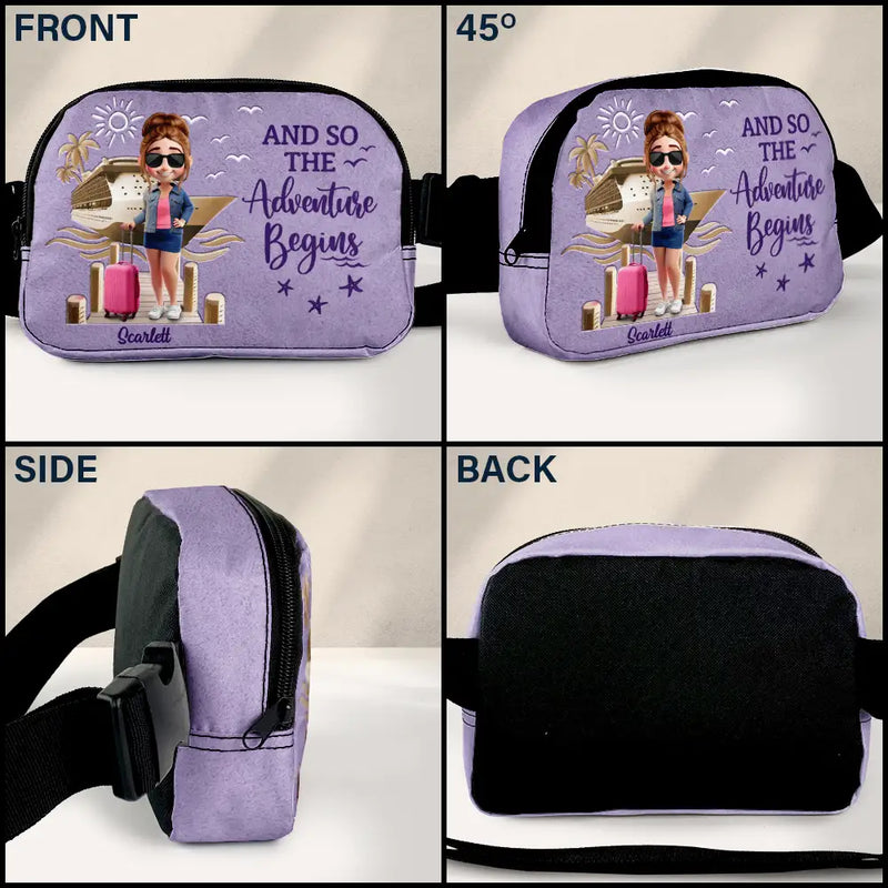 Gift For Yourself,Gift For Women,Gift For Men,Travel,Happy - All My Travel Crap - Personalized Crossbody Belt Bag