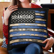 Gift For Father,Gift For Grandpa,Independence Day,Custom Text,Confident - Stars & Stripes US Flag American Dad Grandpa - Personalized Pillow
