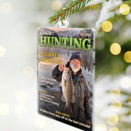 Christmas,Custom Photo,Gift For Men,Gift For Yourself,Gifts For Him,Happy,Hunting,Remove BG Photo - Christmas Decor Gift for Hunters - Personalized Custom Photo Moments Like This Are Earned Magazine Style Acrylic Ornament