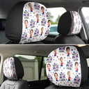 Gift For Father,Gift For Grandpa,Independence Day,Gift For Mother,Gift For Grandma,Photo,Icon,Humorous - Custom Photo Stars & Stripes Best Mom Dad Grandma Grandpa Ever - Personalized Car Headrest Covers