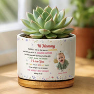 New Mom,Love,Gift For Mother,Photo,Sentimental - Custom Photo The World's Best Mommy Belongs To Me - Personalized Ceramic Plant Pot